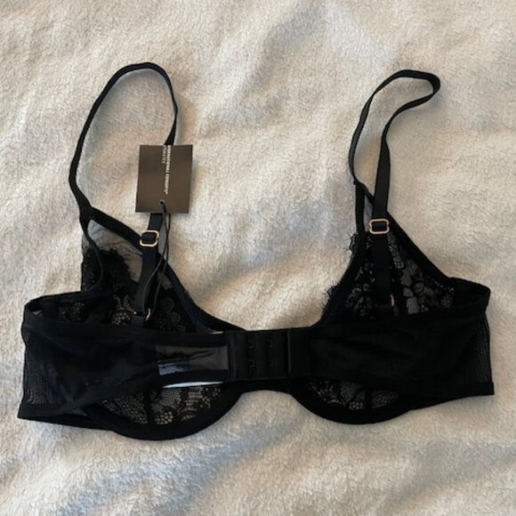 NWT INC Black Bra Underwire Unpadded Size Medium 34B 34C 36B Minimalist $20 - Picture 3 of 5